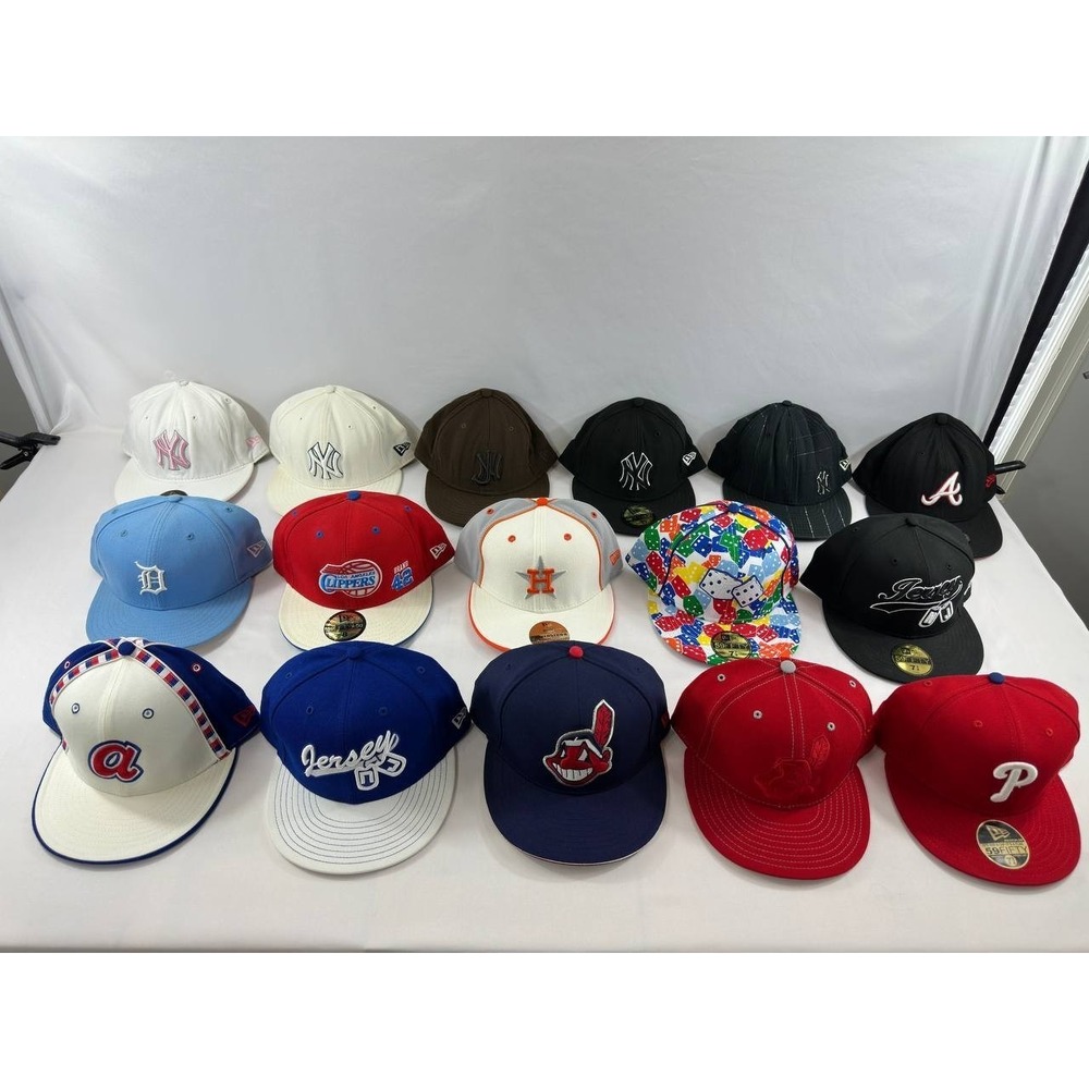 Vintage Lot x16 New Era 59Fifty New York Yankees, etc Teams Hat Caps Y2K 90s - Picture 1 of 16